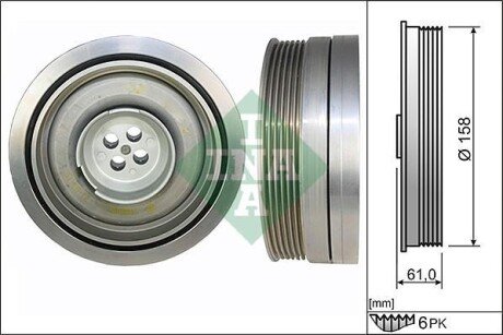 Шків колінвалу BMW 3 (F30/F80) 15-18 (153.2x63) (6PK) B38 B15 A ina 544 0502 10