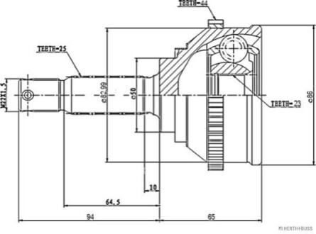 ШРКШ со смазкой в комплекте jakoparts j2820501