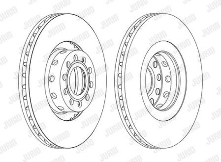 Диск гальмівний передній(вент.)(323*30) AUDI A8 2.8 3.0 3.7 4.2 / 3.0TDI 2.5TDI1997- jurid 562175JC-1