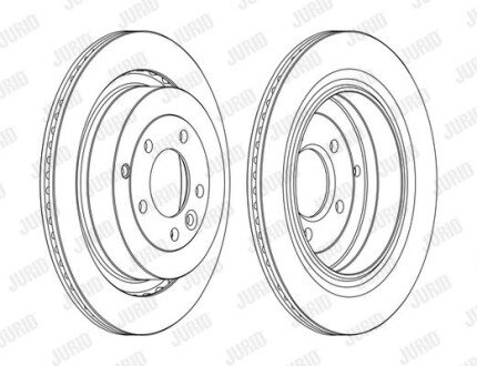 LANDROVER Диск гальмівний задн.Discovery IV,Range Rover III,Sport 05- jurid 562657JC-1