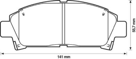 TOYOTA гальмівний колодки передні CARINA -97 jurid 572357J