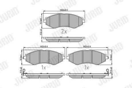 Колодки гальм. DAEWOO LANOS 1.6 16V, NUBIRA, LACETTI передн. jurid 572407J