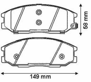 HYUNDAI гальмівні колодки передні H-1,Santa Fe 01-,SsangYong Actyon,Kyron,Rexton 02- jurid 572453J