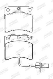 Гальмівні колодки перед. VW T4 (з датчиком) jurid 573046J