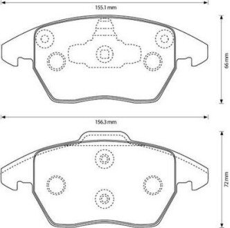 CITROEN гальм.колодки передн.C4 Grand Picasso 06-, Peugeot 207,307, 308 08- jurid 573134J