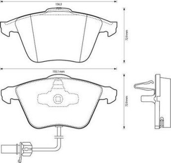 Гальмівні колодки перед. AUDI A6/S6 2,5-4,2 99- (з датчик.) jurid 573145JC