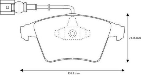 VW гальмівні колодки передн.T5 1.9/2.5TDI 03- (з датчик.) jurid 573159J