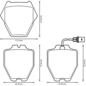 Гальмівні колодки перед. (з пр. датчик.) AUDI A6/S6 97-05 VW Passat 00-05, Phaeton 02- jurid 573208J