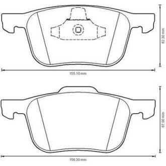 FORD гальмівні колодки передн.C-Max,Focus II,III,Kuga I,II Mazda 3,5,Volvo 03- jurid 573209JC