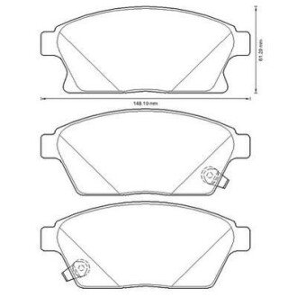 Гальмівні колодки передн. CHEVROLET CRUZE 09- jurid 573325J