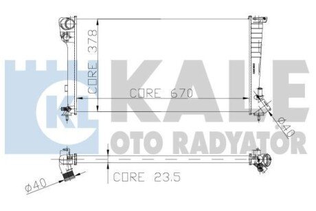 CITROEN Радіатор охолодження двиг. Berlingo,Xsara,Peugeot 306,Partner 1.8D/1.9D 96- kale 160900 (фото 1)