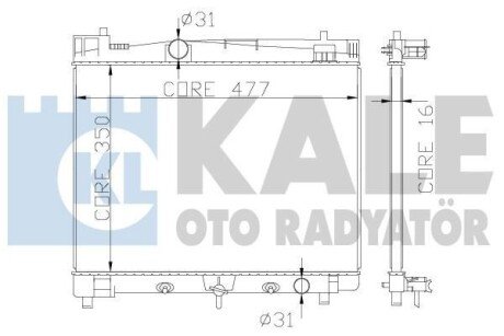 TOYOTA Радіатор охолодження двиг. (з АКПП) Yaris 1.0/1.3 05- kale 342210