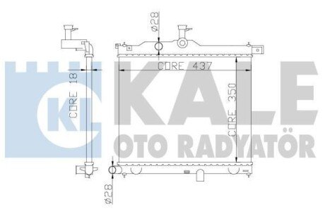 HYUNDAI Радіатор охолодження двиг. i10 1.1/1.1CRDi 08- kale 358300