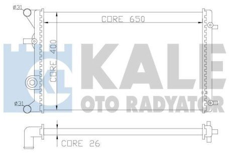 VW Радіатор сист. охолодження двиг. Audi A3, Seat, Skoda Octavia I, Golf IV, Bora kale 366400