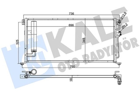 Радиатор кондиционера Mitsubishi Lancer VI, Lancer VII OTO RADYATOR kale 388100