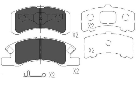 Колодки гальмівні (передні) Daihatsu Cuore 1.0 03-/Mitsubishi Mirage 1.0/1.2 12- kavo kbp-1511