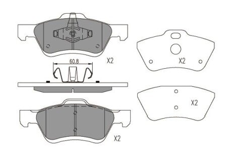 PARTS MAZDA Гальмівні колодки передн. TRIBUTE 04-, FORD MAVERICK 01- kavo kbp-4564