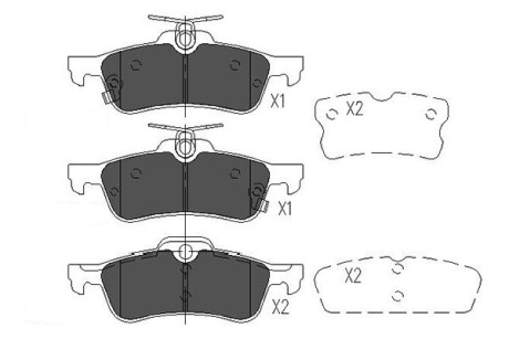 Комплект тормозных колодок PARTS kavo kbp9106 (фото 1)