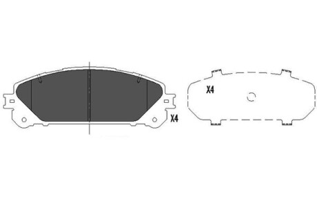 Тормозные колодки (передние) Lexus RX 08-/Toyota Rav4 12-/Camry 17- (166.7x59.4x17.6) PARTS kavo kbp-9116