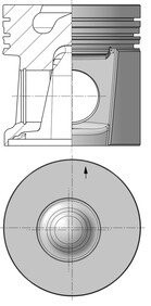 Поршень двигателя PERKINS 105,00 kolbenschmidt 40554600