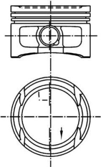 Поршень з кільцями VW 77.0 1.4 16V AFH/AFK/AKQ/AUA/BCA (KS) kolbenschmidt 99562620