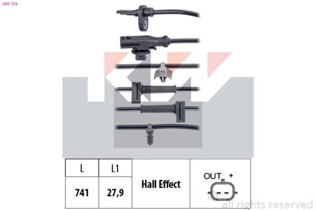 Датчик ABS kw 460 124