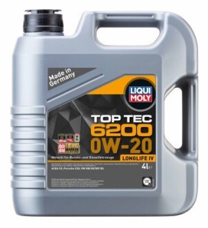 Моторна олива TopTec 6200 0W-20, 4л. liqui moly 20788