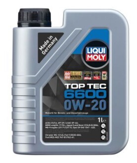 Моторное масло TOP TEC 6600 0W-20 1Л liqui moly 21410