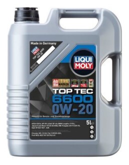 Моторное масло Top Tec 6600 0W-20, 5л liqui moly 21411