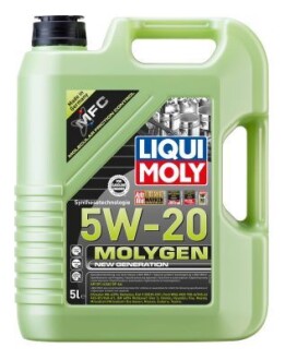 Моторное масло Molygen New Generation 5W-20, 5л. liqui moly 8540