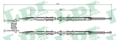 Трос ручного тормоза lpr c0549B