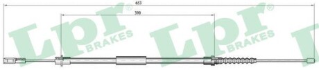 Трос ручного тормоза lpr c0645B