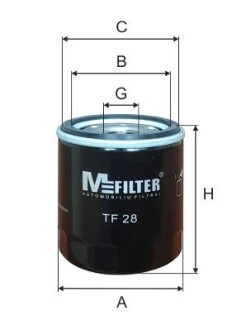 Фильтр масляный m-FILTER tf28 (фото 1)