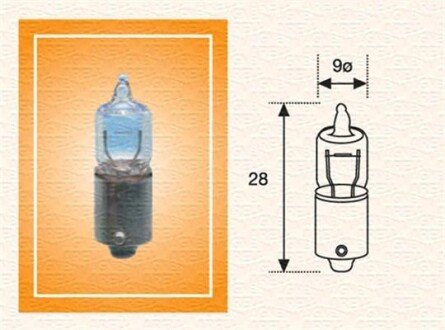 Автолампа H6W 12V 6W BAX9s Standard (H6W 12V) magneti marelli 002701100000