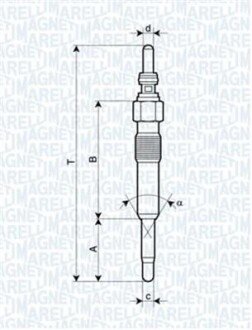 Свічка розжарювання VW/Audi 1.9/2.5TDI (UC31A) magneti marelli 062900028304