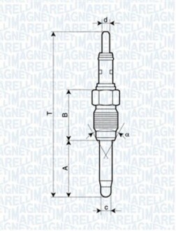 Свеча накаливания magneti marelli 062900084304