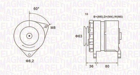 Генератор FORD FIESTA II -93 magneti marelli 063735060010