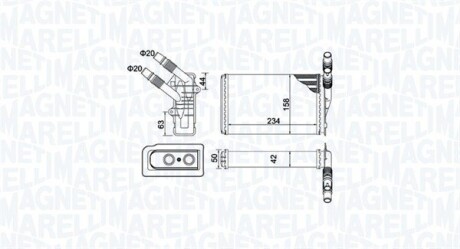 Радиатор нагревателя magneti marelli 350218433000