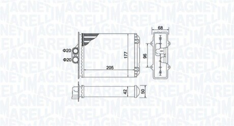 Радіатор нагрівача magneti marelli 350218482000