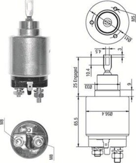 Втягувальне реле стартера RENAULT 1,1-2,0 VOLVO 1,6/1,7 magneti marelli 940113050273