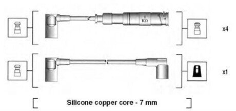 Високовольтні дроти MERCEDES 190 E 1,8/2,0 81- magneti marelli 941115020651