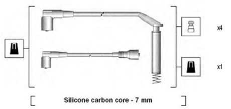 Комплект високовольтних проводів OPEL ASTRA 1,4 91- CORSA 1,2/1,4 IE 92- [] magneti marelli 941125150669