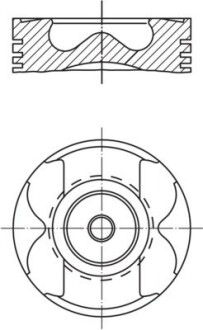 Поршень с кольцами mahle / knecht 004 56 02