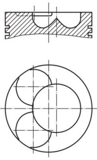 Поршень з кільцями VW 81.51 2.0TDI BPW/BMM/BMP/BSS/BWW/CBHA (CYL 1-2) (MAHLE) mahle / knecht 028 06 02