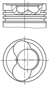 Поршень 0.5 1-2 цил mahle / knecht 0306512 (фото 1)