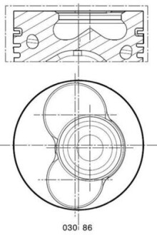 Поршень з кільцями VAG 79.51 1.9TDI AXC/AXB/ASZ/ARL T5 03- (CYL 1-2) TRAPEZ (Mahle) mahle / knecht 030 86 00