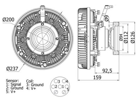 Віскомуфта вентилятора mahle / knecht cfc100000s (фото 1)