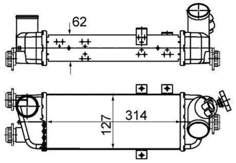 Радиатор наддува mahle / knecht ci 500 000s