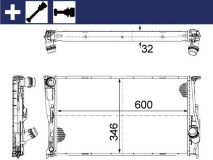 Радіатор охолодження mahle / knecht cr 1083 000s