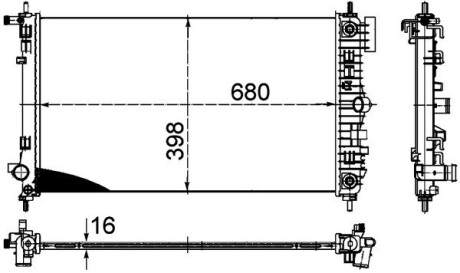 Радіатор охолодження mahle / knecht cr 1098 000p